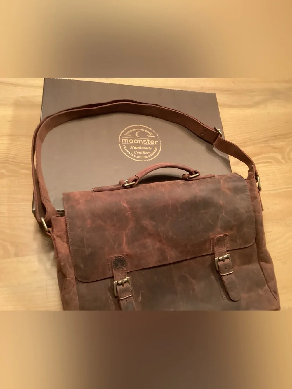 Leather messenger Bag for men